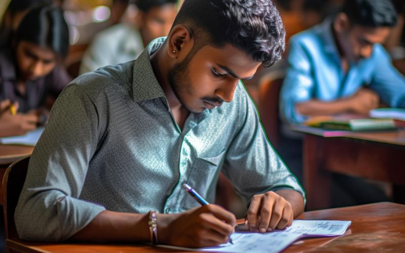 students giving banking exam